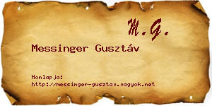 Messinger Gusztáv névjegykártya